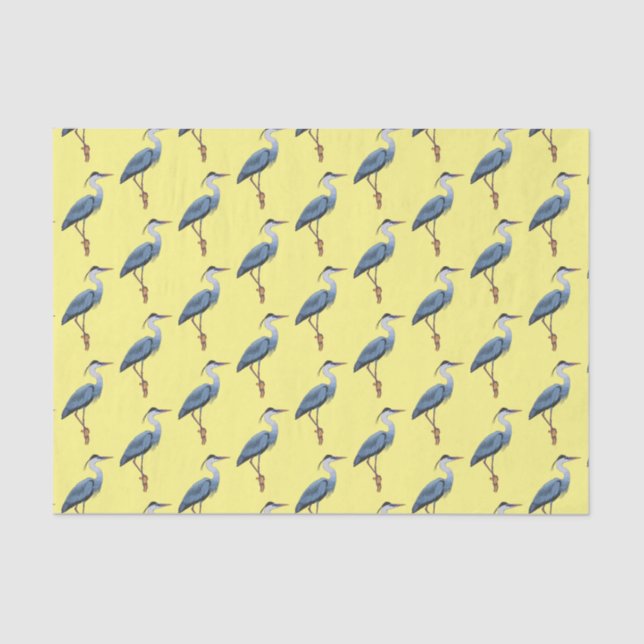 Great blue heron cartoon illustration tissue paper (Front)
