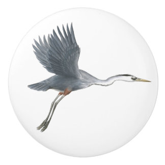 Great Blue Heron Ceramic Knob
