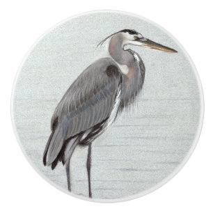 Great Blue Heron Ceramic Knob