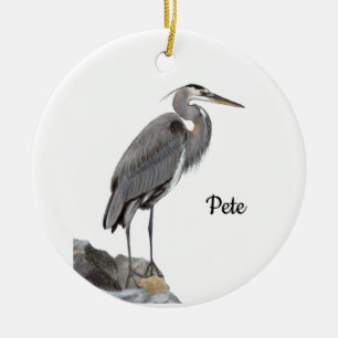 Great Blue Heron Ceramic Ornament