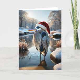 GREAT BLUE HERON CHRISTMAS - WILDLIFE WINTER HOLIDAY CARD