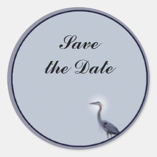 Great Blue Heron Classic Round Sticker