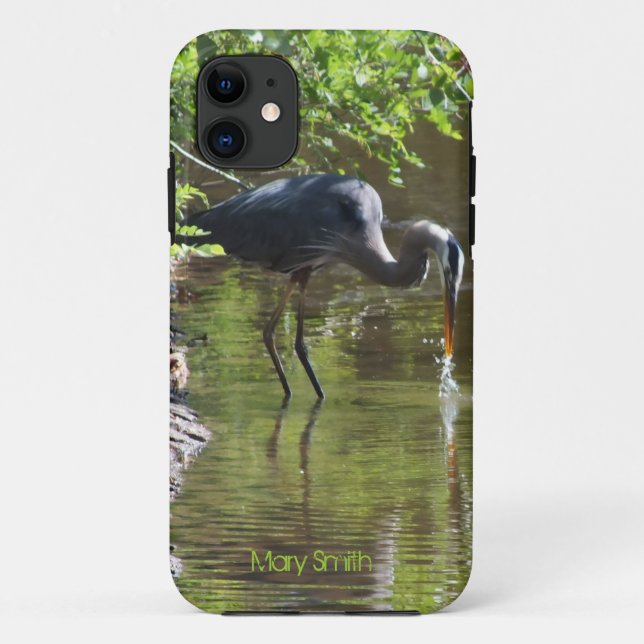 Great blue Heron Drinking iPhone 5 case (Back)
