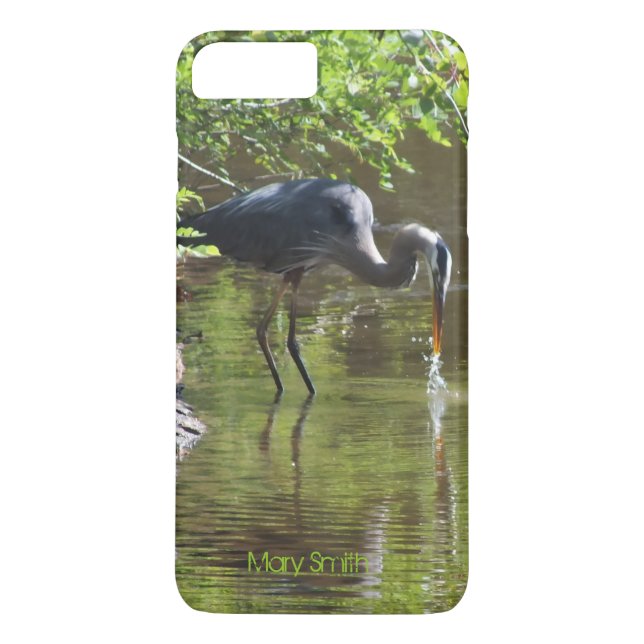 Great Blue Heron Drinking iPhone 7 Plus case (Back)