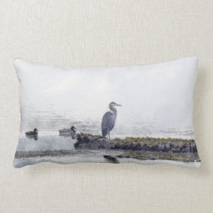 Great Blue Heron & Ducks Wildlife Mojo Coussin
