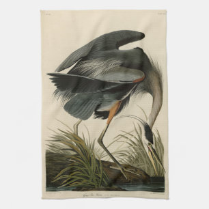 Great Blue Heron from Audubon's Birds of America Kitchen Towel