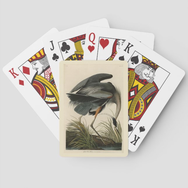 Great Blue Heron from Audubon's Birds of America Playing Cards (Back)