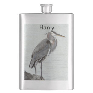 Great Blue Heron Hip Flask