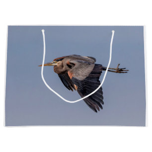Great Blue Heron in flight Large Gift Bag