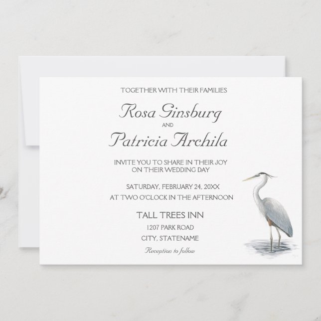 Great Blue Heron Invitation (Front)