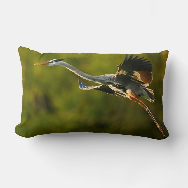 great blue heron lumbar pillow (Front)