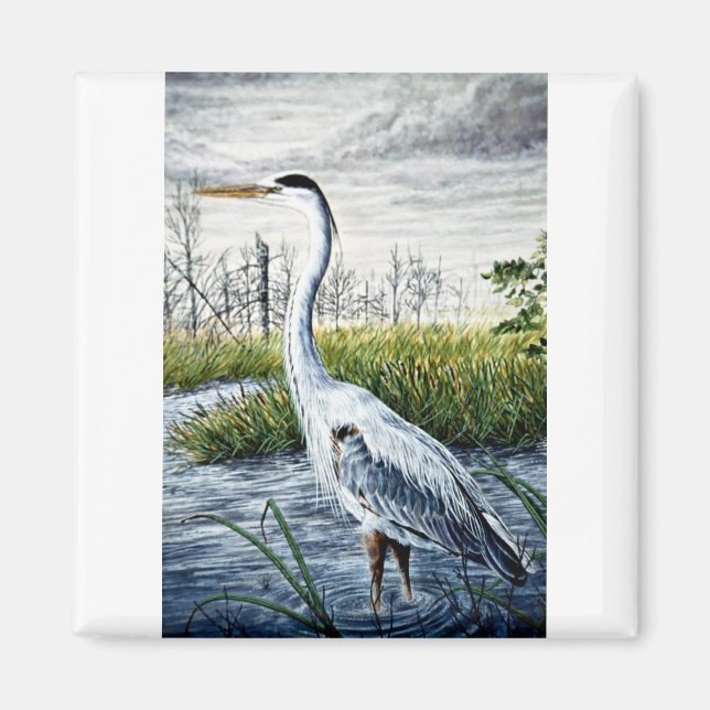 Great blue heron magnet (Front)