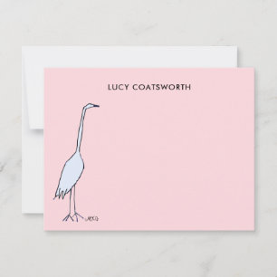 Great Blue Heron Monogram Boho Bird Art Card