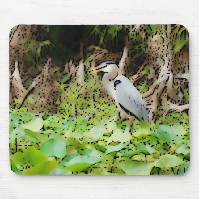 Great Blue Heron Mouse Pad (Front)