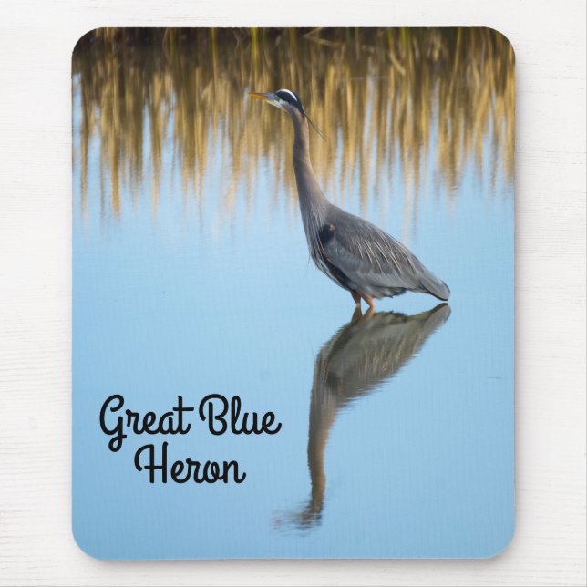 Great Blue Heron Mouse Pad (Front)