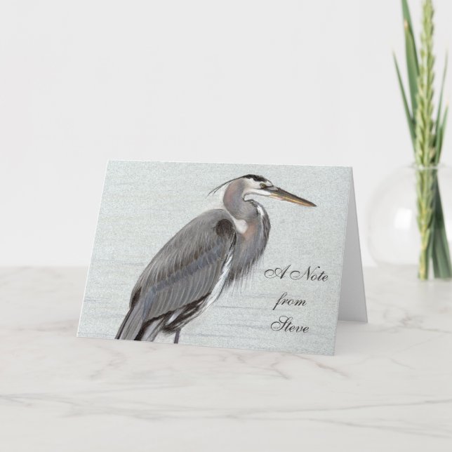 Great Blue Heron Note Card (Front)