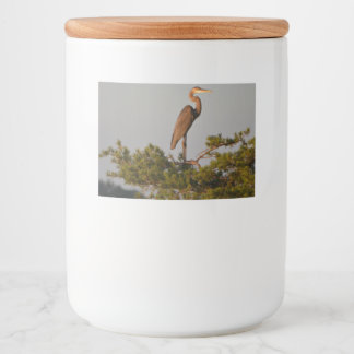 Great Blue Heron On Tree Top Food Label