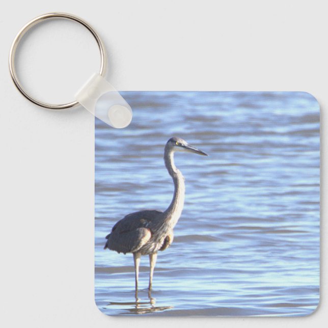 Great Blue Heron Photo Keychain  (Front)