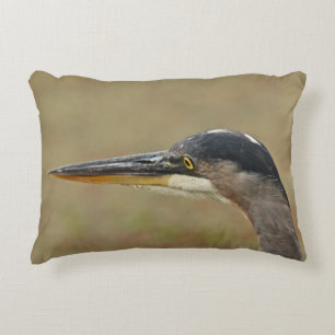 Great Blue Heron Profile Decorative Pillow