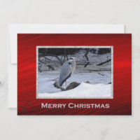 Great Blue Heron Snow Photo Christmas Flat