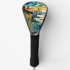 Great Blue Heron Sunset Wildflowers Landscape