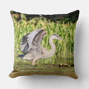 Great Blue Heron Throw Pillow