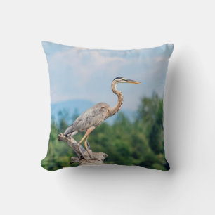 Great Blue Heron Throw Pillow