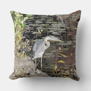 Great Blue Heron Throw Pillow