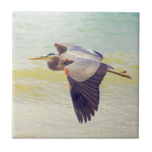 Great blue heron tile