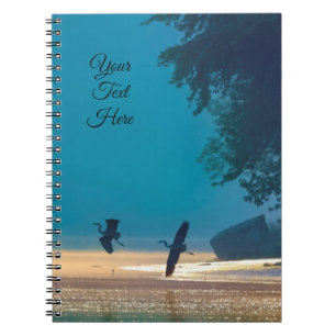 Great Blue Herons take flight over CT River Notebook