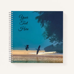 Great Blue Herons take flight over CT River Notebook