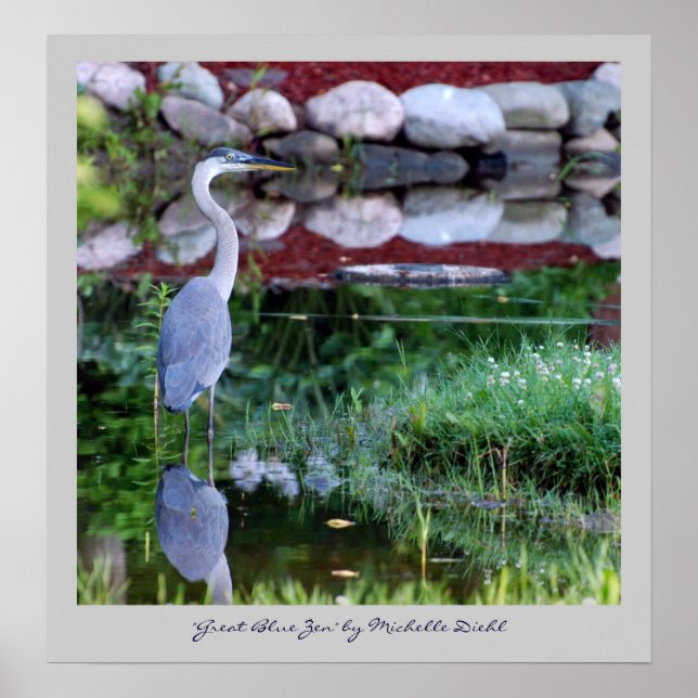 Great Blue Zen Poster (Front)