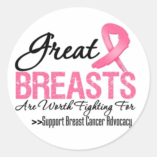GREAT Breasts Are WORTH Fighting For (G2) Classic Round Sticker (Front)