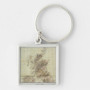 Great Britain Atlas Map Keychain