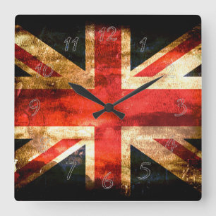 Great Britain blue red white Square Wall Clock