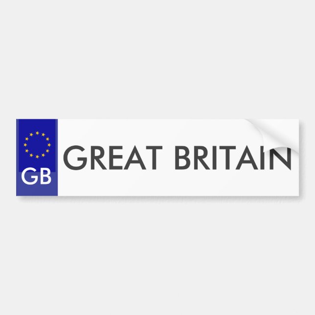 Great Britain EU License Plate Sticker (Front)