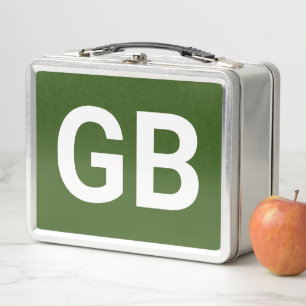 Great Britain Euro/ Green Metal Lunch Box