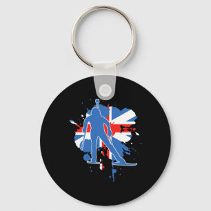 Great Britain Flag Biathlonist - British Biathlon Keychain