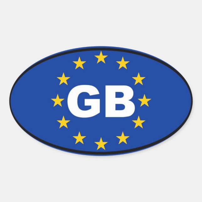Great Britain - GB - European Union oval Sticker (Front)