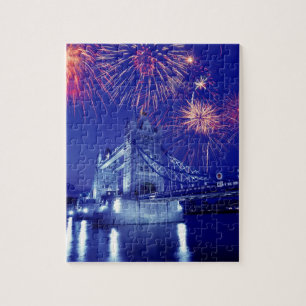 Great Britain, London. Fireworks over the Tower Jigsaw Puzzle