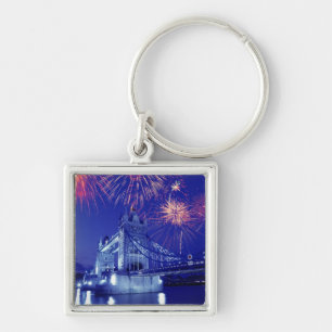 Great Britain, London. Fireworks over the Tower Keychain