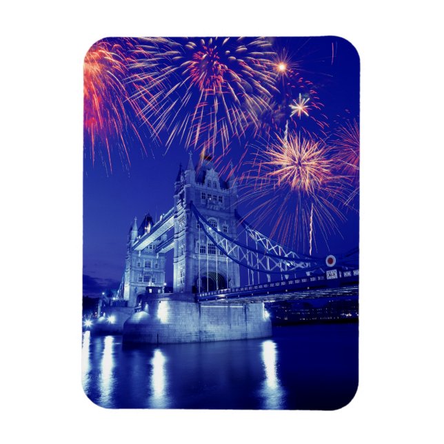 Great Britain, London. Fireworks over the Tower Magnet (Vertical)