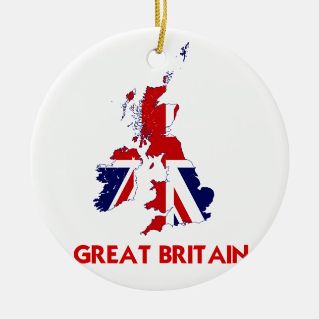 GREAT BRITAIN MAP CERAMIC ORNAMENT (Front)