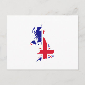 Great Britain Map Flag Postcard