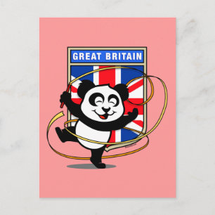 Great Britain Rhythmic Gymnastics Panda Postcard