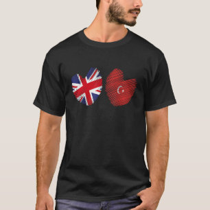 Great Britain Turkey Heart UK Flag Turkish Flag Gr T-Shirt
