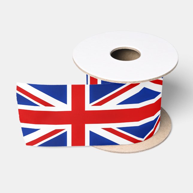 Great Britain United Kingdom British UK Flag  Satin Ribbon (Spool)