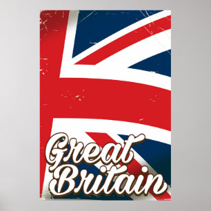 Great Britain vintage style travel poster