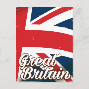 Great Britain vintage style travel poster Postcard