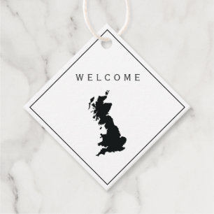 Great Britain Wedding Welcome Bag Gift Tag, UK Favour Tags
